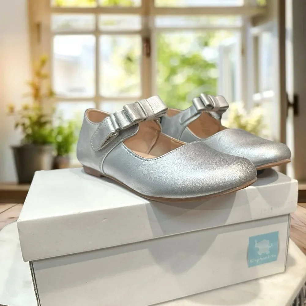 Elephantito Charlotte Leather Bow detail Mary Jane Kids Size 11.5 EU 28
